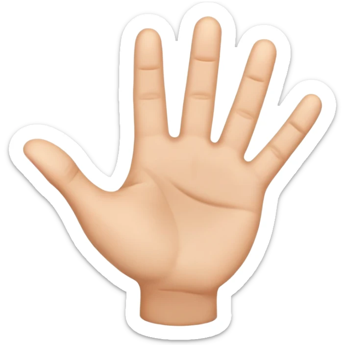 Mohl by si mi vytvořit emoji ve Apple stylu kde je natažený malíček, prostředníček a palec, zatímco ukazováček a prsteníček jsou ohnuté sticker