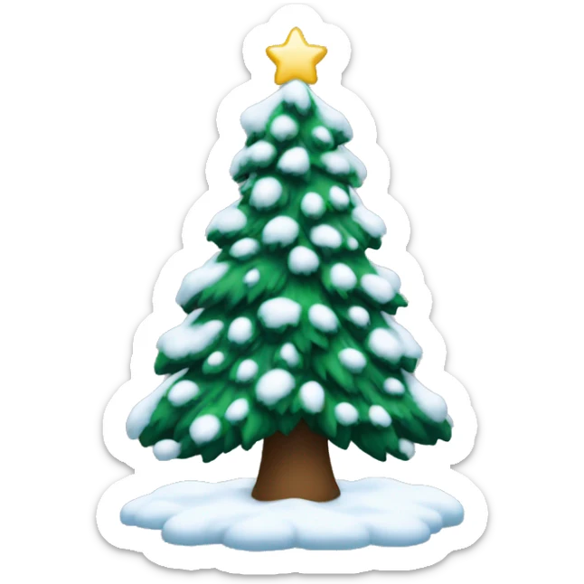 Christmas tree with snow on it  sticker