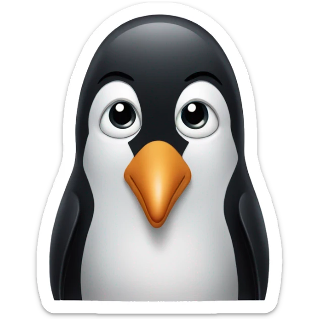 Penguin with bangs sticker