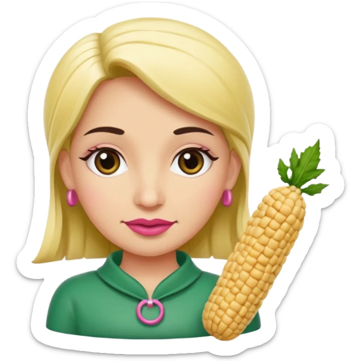 Un tamal femenino animado/caricaturado con moño, muy enferma con un termómetro en la boca. sticker