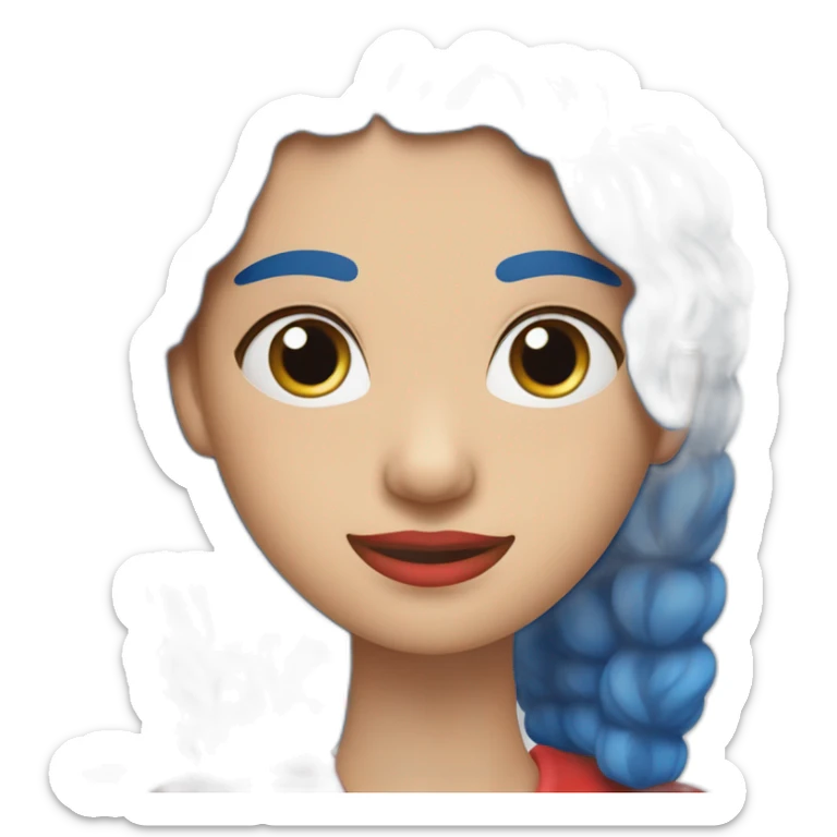 Bufona de colores Rojo y Azul y la piel color blanca  sticker