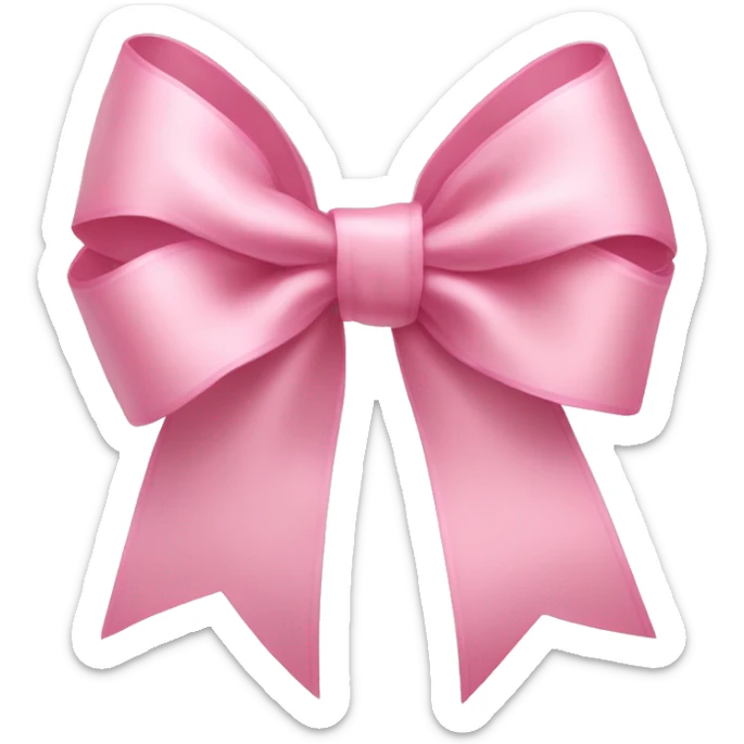 light pink ribbon bow sticker