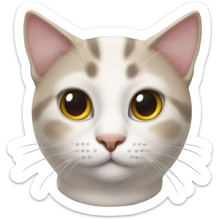 cat sitting gracefully, showing its full face, neck, and upper chest area. sticker