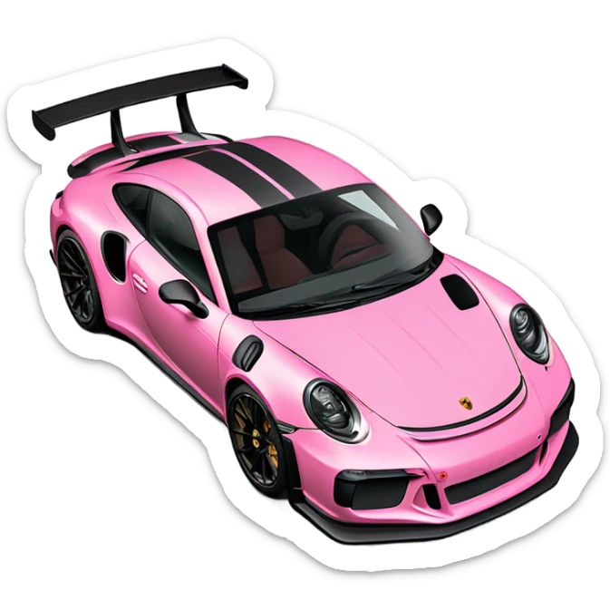 Porsche 911 GT3RS, Pink with carbon fiber accents, full scale sticker