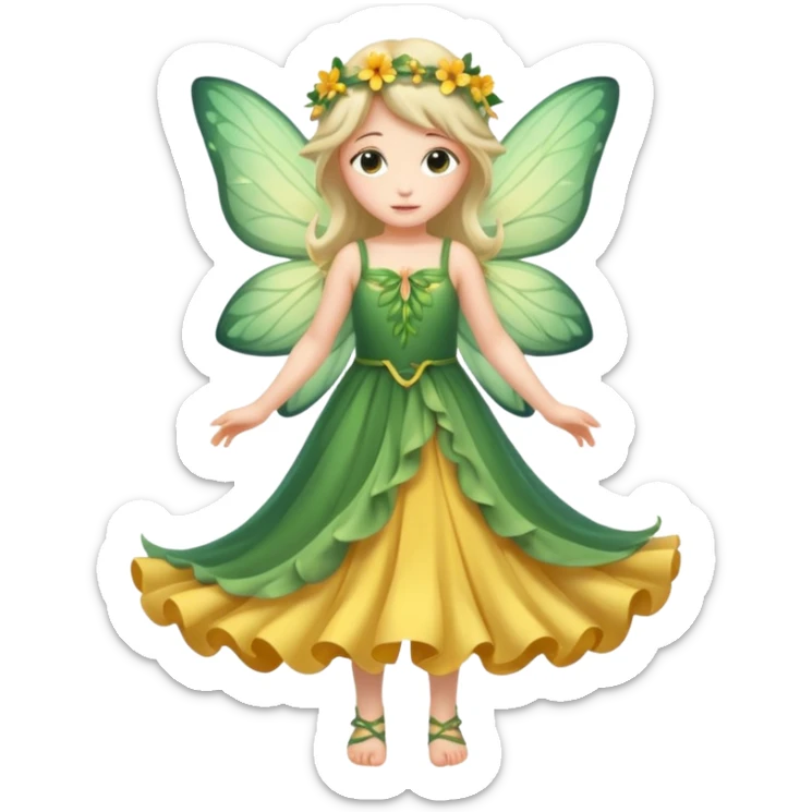 A flower fairy girl, full body sticker