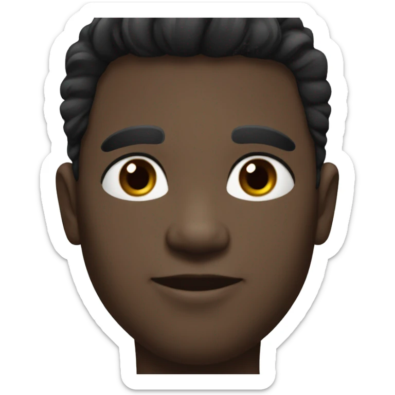portrait of black hair male, whit skin sticker