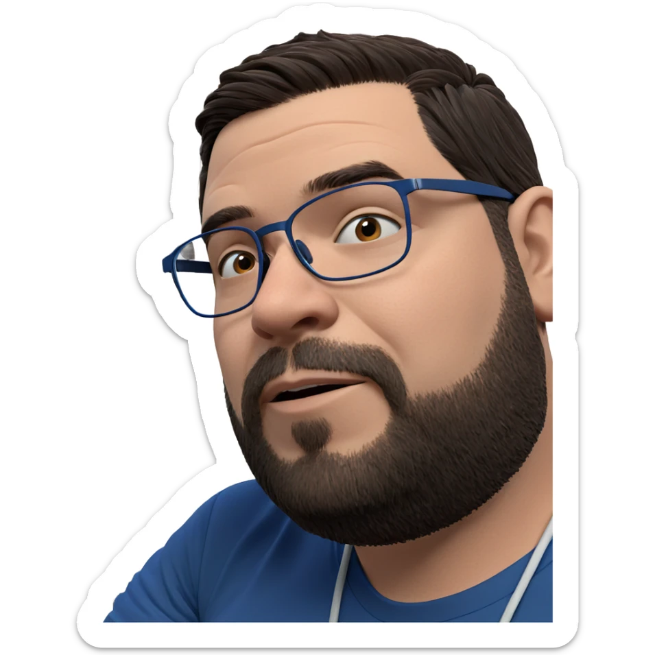 mature man in blue shirt sticker