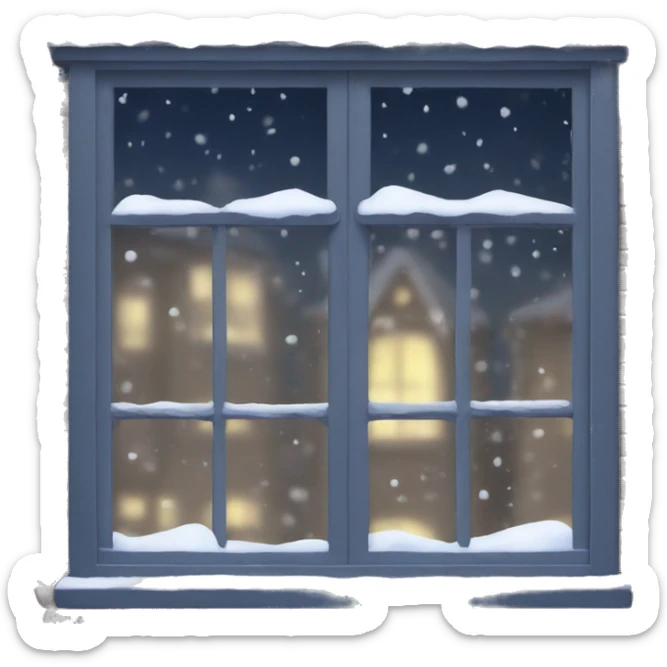 Snow night window sticker