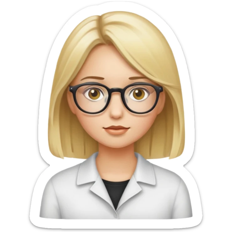 Give me an emoji that looks like a beautiful girl who is a teacher and has blonde hair and hazel eyes. sticker