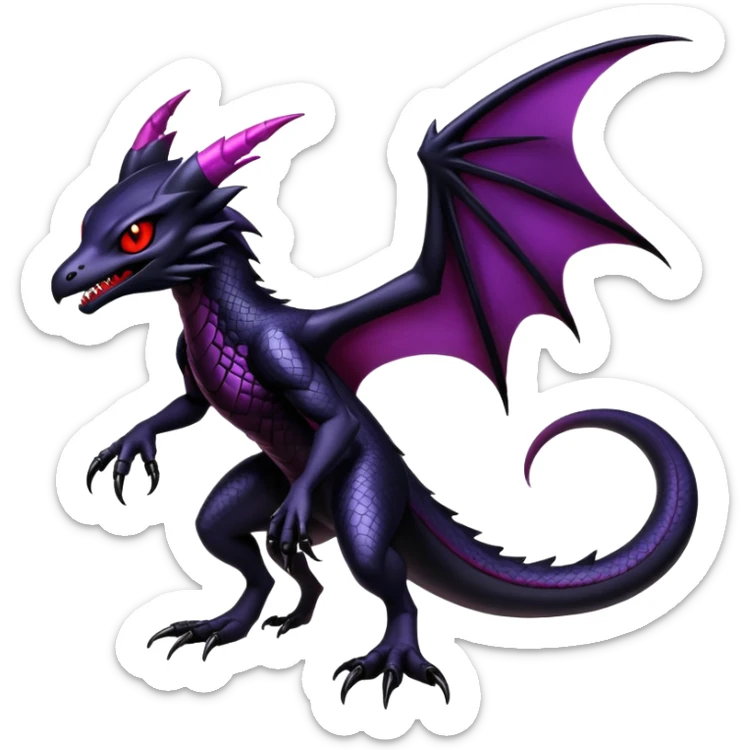 Shiny Epic Badass Gothic Dark Noibat-Salandit-Darkrai-Hybrid (full body) sticker