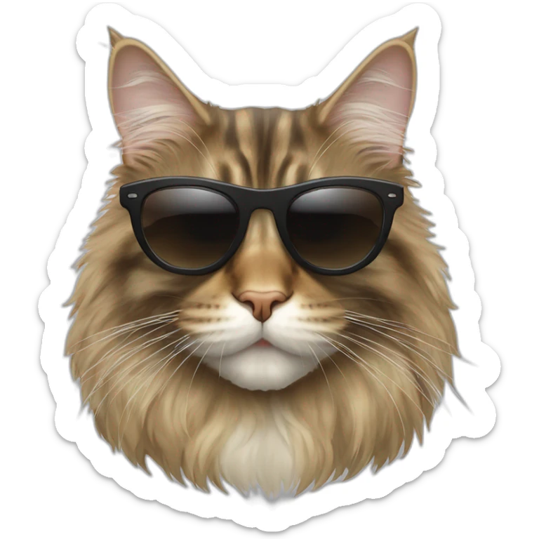 maine coon with sunglasses sticker