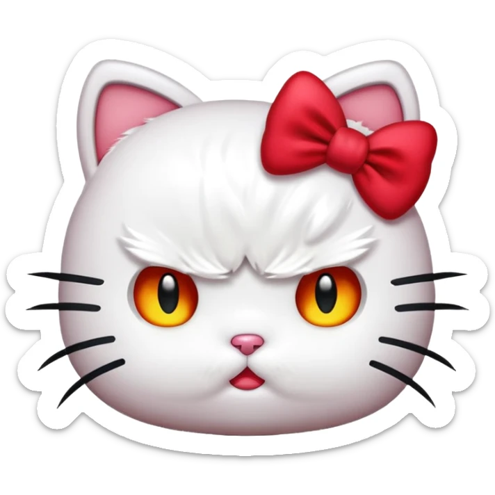 Angry hello kitty sticker