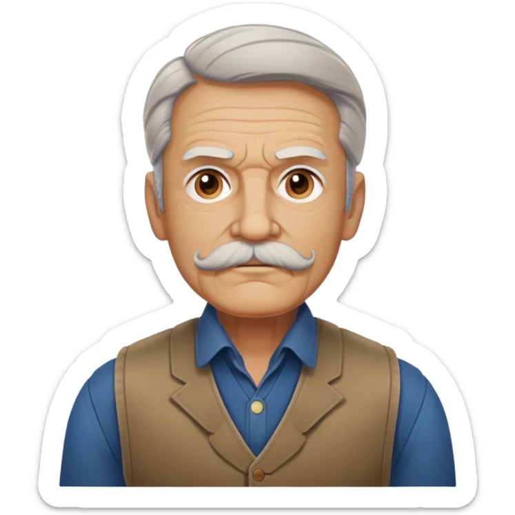 Minister of Defense, old man in vest, mustache, from captain america: civil war sticker