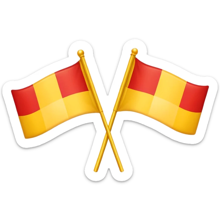 Similar to 🇮🇩 with yellow colour 50% and red colour 50% of 2 strip sticker