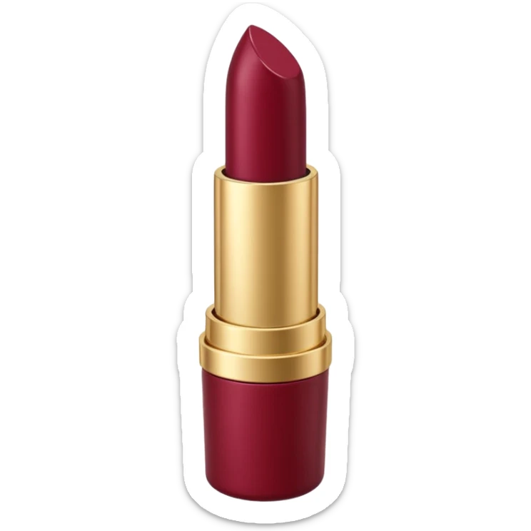 Burgundy lipstick, 10k gold container sticker
