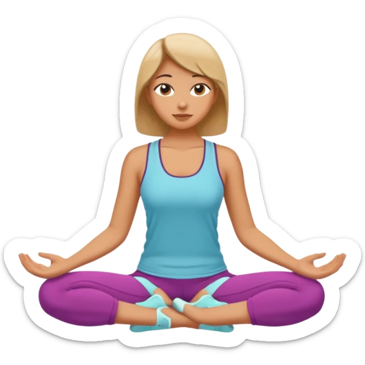 The woman who just woke up is stretching lazily sticker