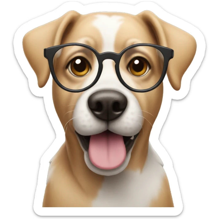 Dog with glasses sticker