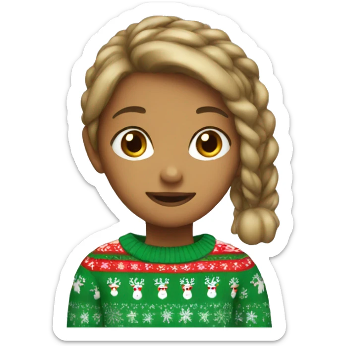 Girl with Christmas sweater sticker