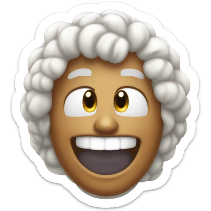 Crea un emoji q tenga una cara feliz un cerebro y rayos sticker