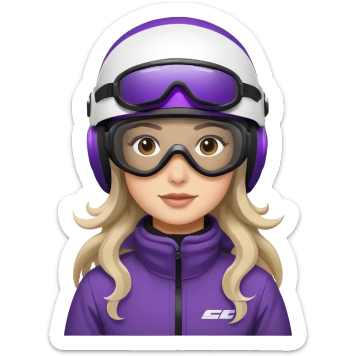 dark purple snowmobile, Sitting on dark purple snowmobile goggles and helmet not covering my face brown eyes long wavy hair white skin dark purple formula 1995 snowmobile change sled color dark purple and white not yellow Snowmobile helmet and goggles, not on my face sticker