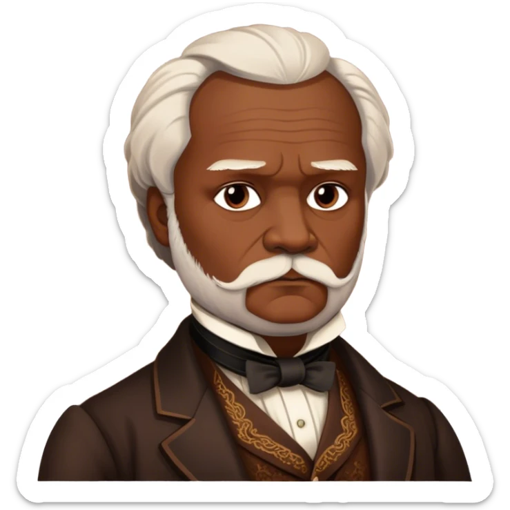 Cinematic Realistic portrait of Victor Hugo, shown as an iconic writer with intense, thoughtful eyes and richly detailed 19th‑century attire, rendered in warm, literary lighting that captures his creative spirit sticker