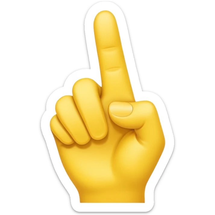 The standard yellow pointing up finger emoji but make the index finger bent  like it's curling sticker