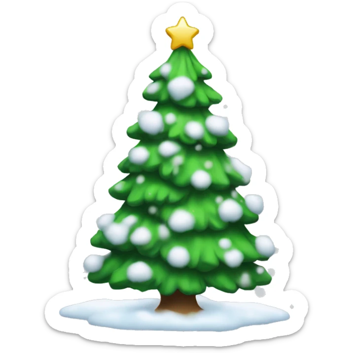 christmas tree with snow sticker
