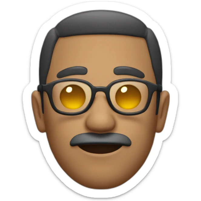 Anestesiologo hombre con lentes sin bigotes pelo corto piel trigueña  sticker