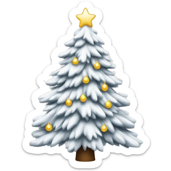 white christmas tree sticker