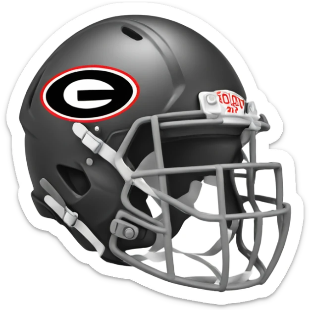Man with football helmet Georgia bulldogs sticker