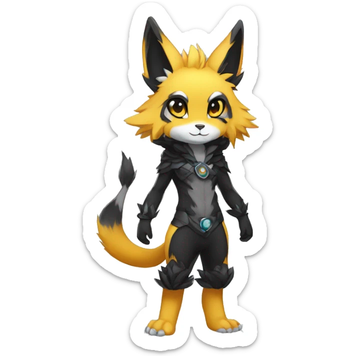 Anthro-Edgy-Contrast-Colors-Fantasy-Fur-Sona-Chibi-Shiny-Fakémon-Hybrid full body sticker