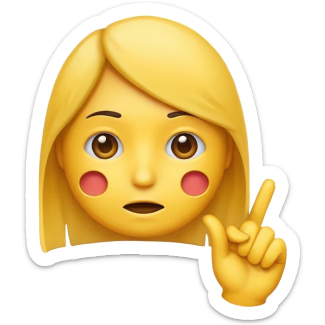 persona con dolor de cabeza, estilo emoji, cara amarilla con ceño fruncido y mano en la cabeza, líneas de dolor sticker