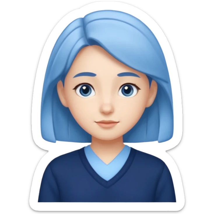 cute school girl jewish  navy jumper with light blue by the v neck on the jumper light blue shirt sticker