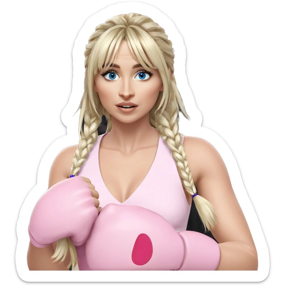blonde girl with blue eyes sticker