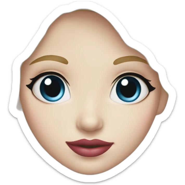 blonde girl with silky blonde hair , darker blue eyes and white skin and rose lips sticker