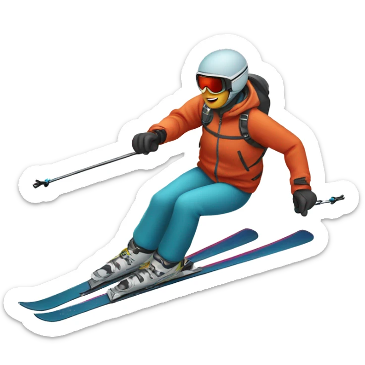 skiing sticker