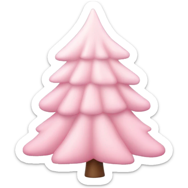 pastel pink christmas tree sticker