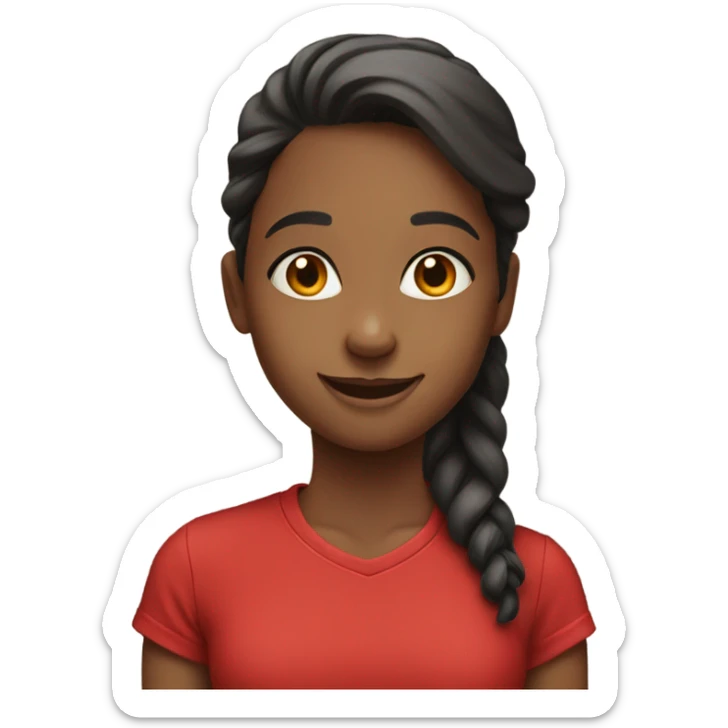 Girls in red shirts smiling sticker