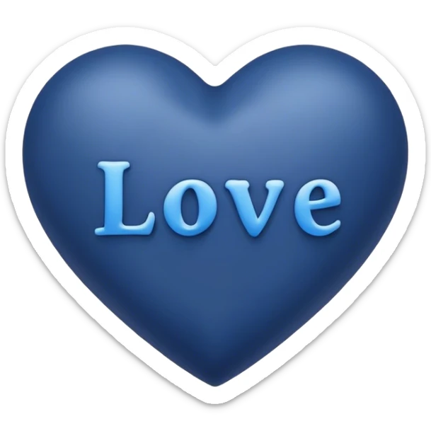 Dark Blue heart with the words Love You Ry in the middle  sticker