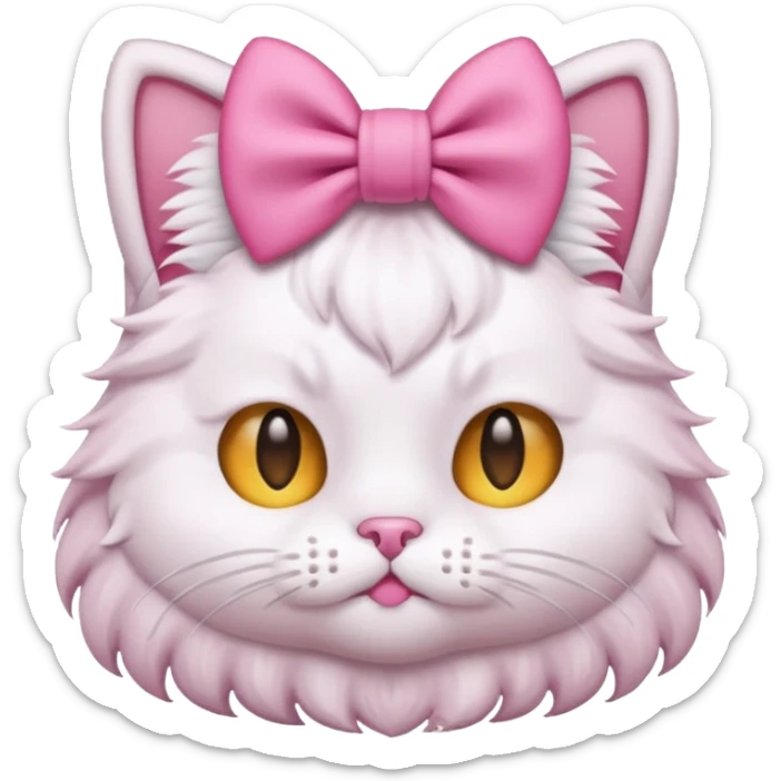 Cute aesthetic emoji cat having bow in head sticker