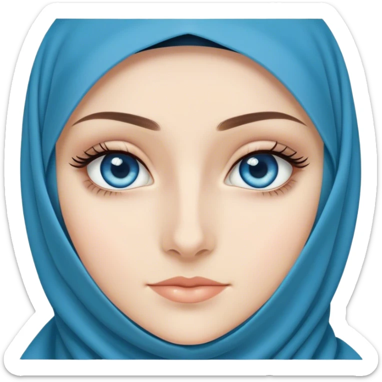 Turkish beautiful finish Konya girl blue eyes long eyelashes with niqab sticker