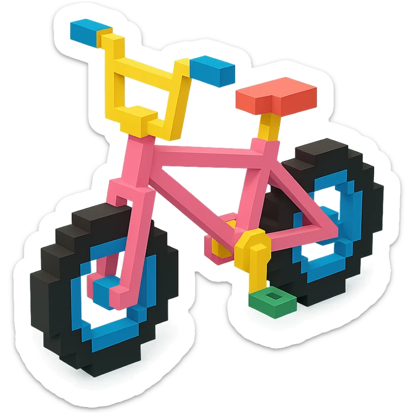 розовый велосипед BMX, no background sticker