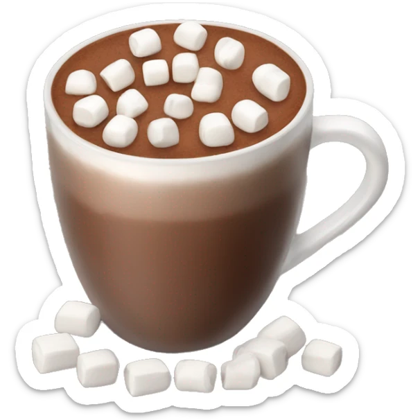 hot chocolate with marshmallows sticker