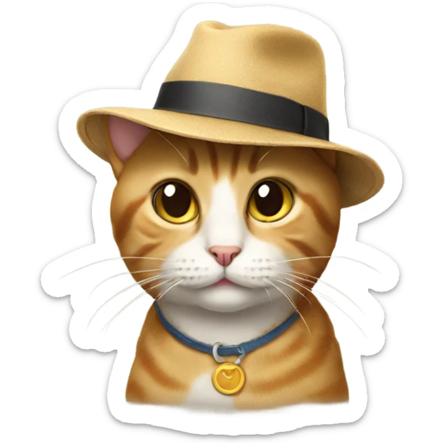 Cat wearing a hat sticker