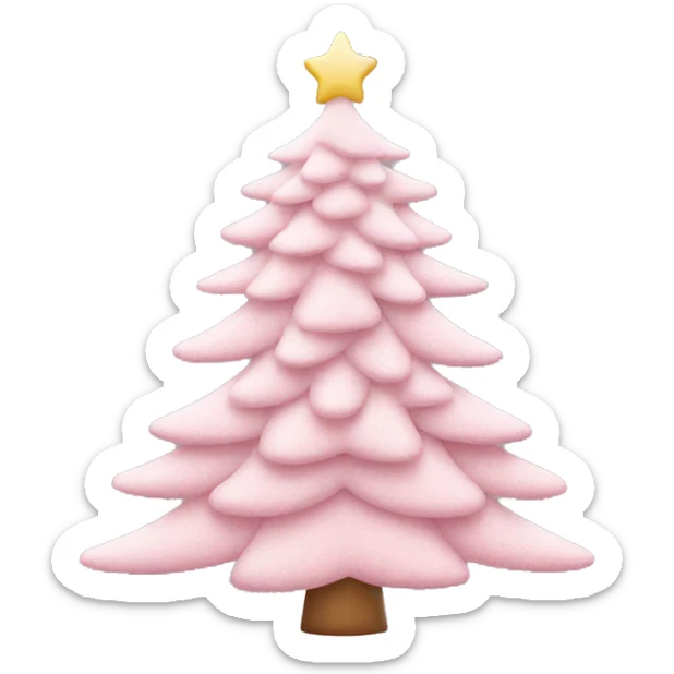 pastel pink christmas tree sticker