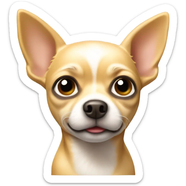 blonde chihuahua emoji., in the distinct 3D iOS style emoji style, transparent background. sticker