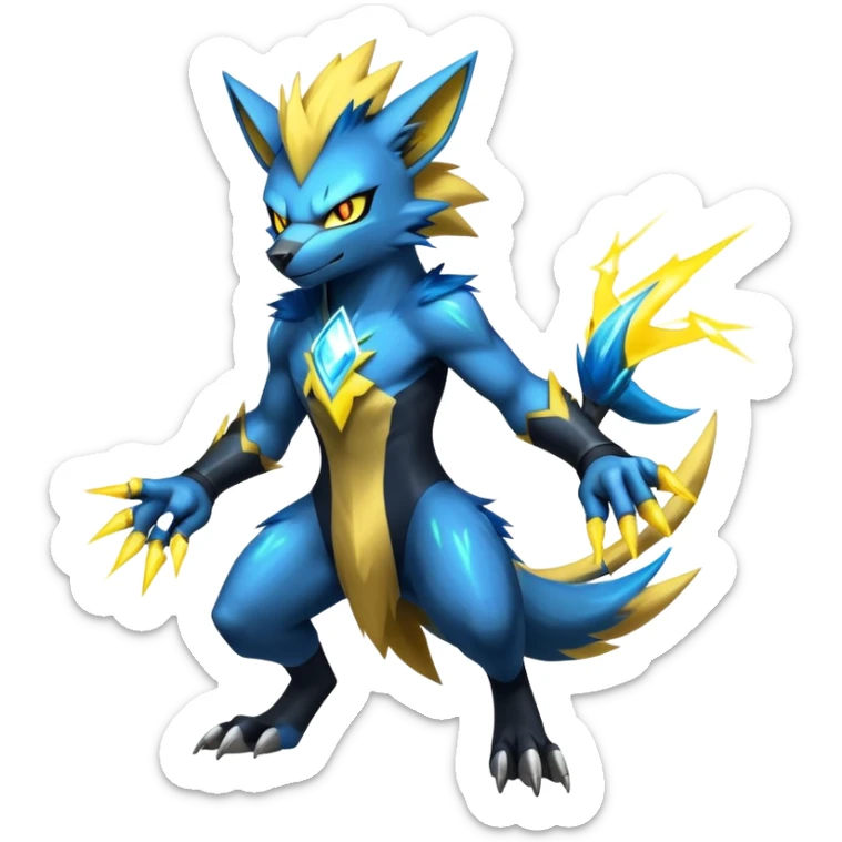 Shiny Epic Handsome Badass Manectric-Zeraora-Luxray-hybrid (Full body) sticker
