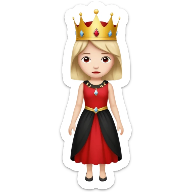 Emoji da Rainha Vermelha da História Alice no país das maravilhas de corpo inteiro  sticker