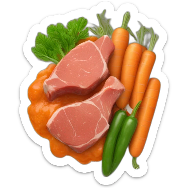 plat en sauce blanche avec des carottes des poireaux et de la viande sticker