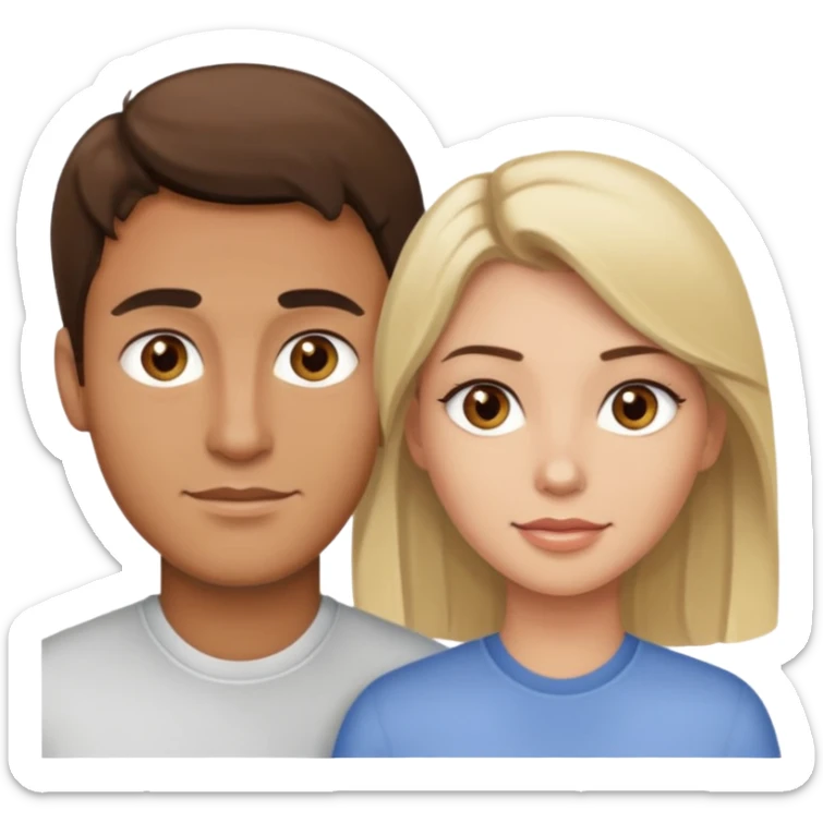 Light brown brunette man having sex with white blonde woman hazel eyes  sticker